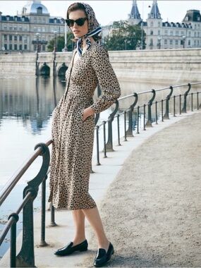 J. Crew Leopard Print Midi Dress